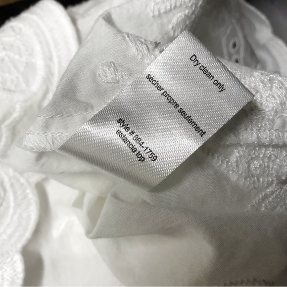 Nanette Lepore Estancia Broderie Anglaise Eyelet Blouse Wrap Top Long Sleeves - Picture 7 of 7